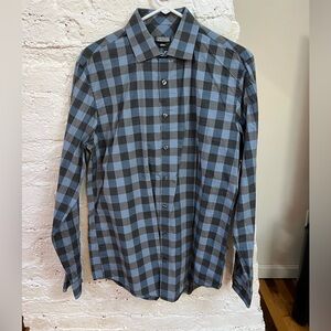 Kenneth Cole Reaction Slim Fit Blue and Black Button Down